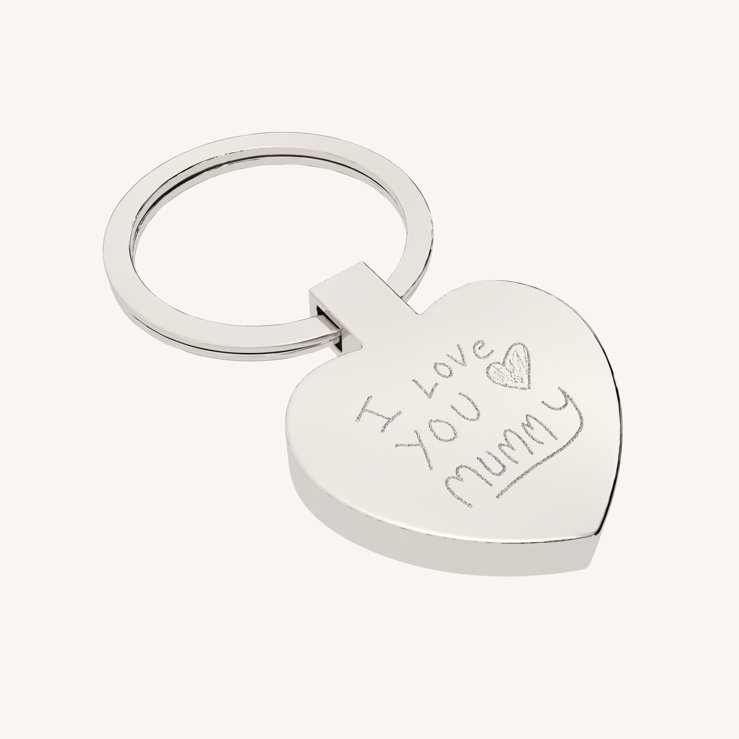 Heart Shaped Actual Handwriting Keepsake Keyring