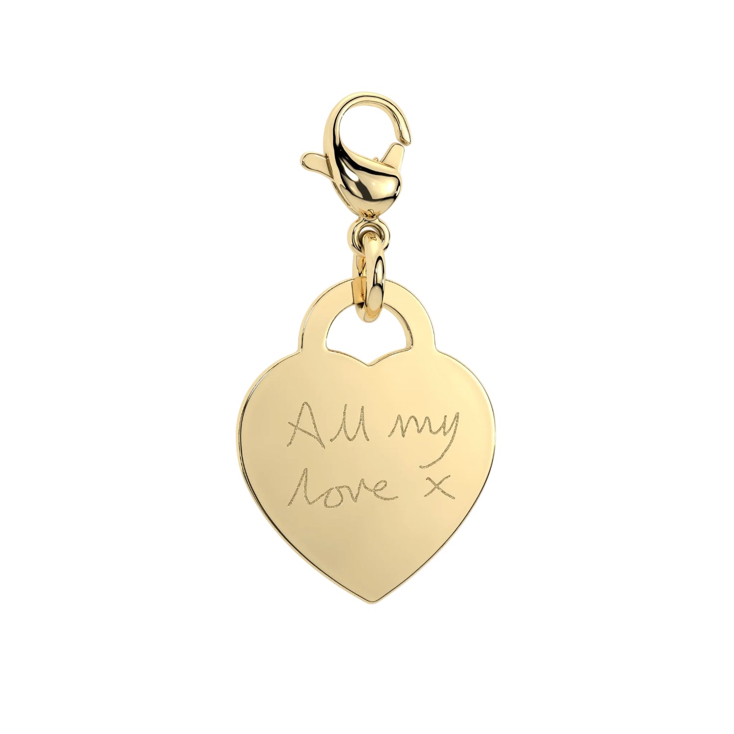 Lucy Heart Gold Actual Handwriting Charm