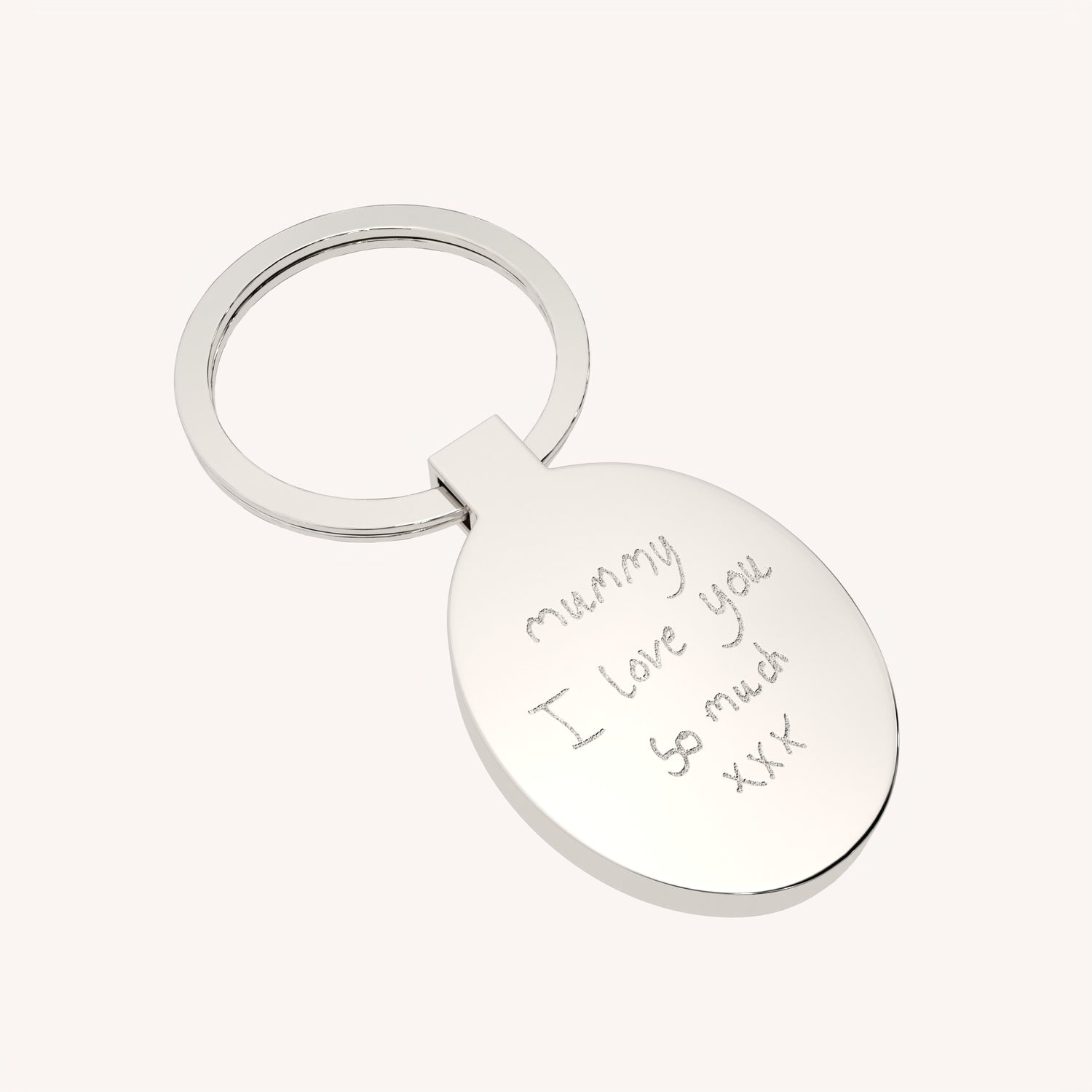 Oval Actual Handwriting Keepsake Keyring