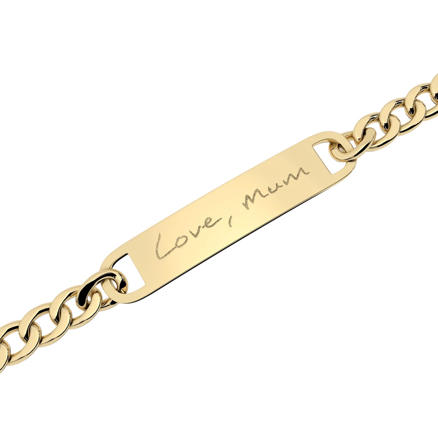 Actual Handwriting Gold Chunky Bar Bracelet