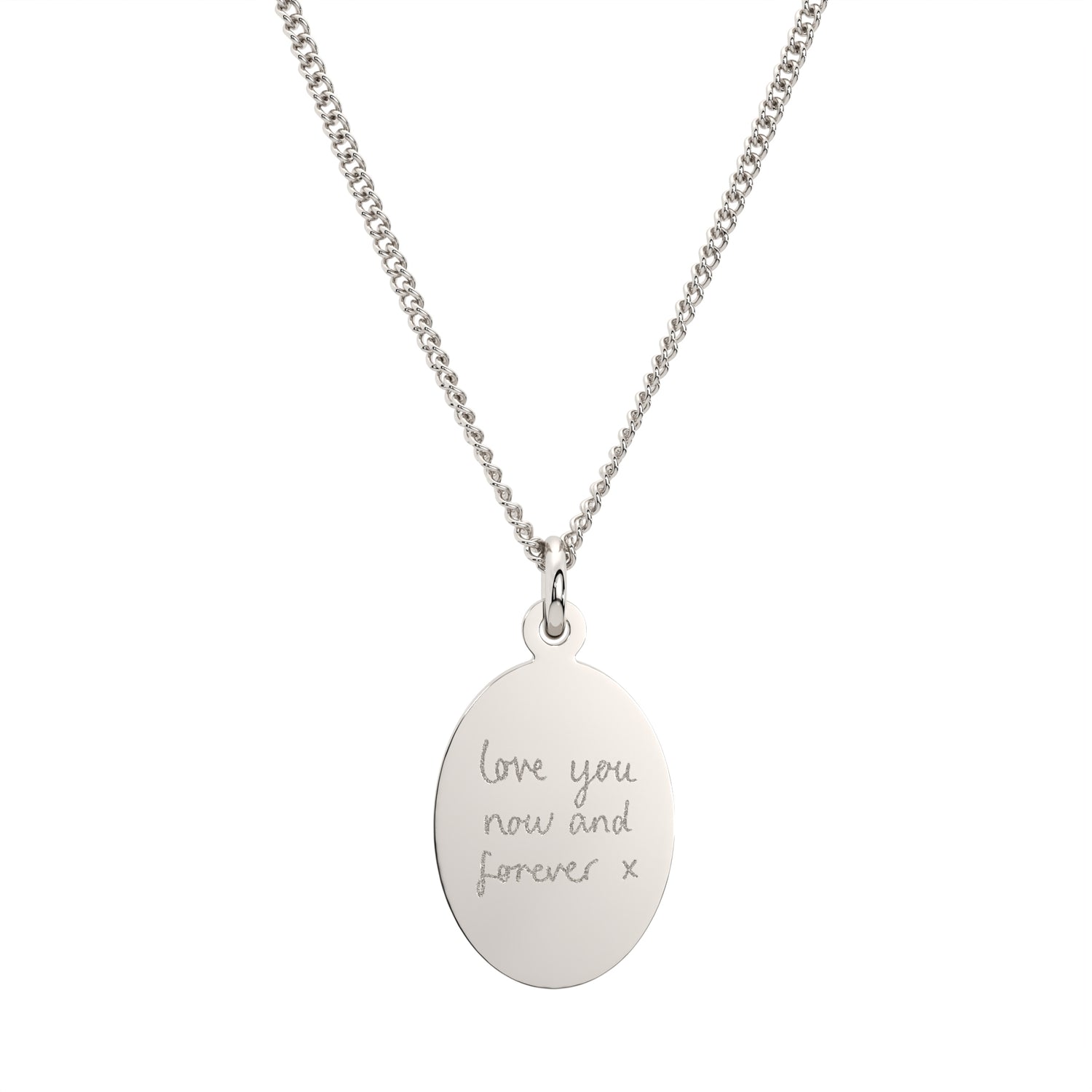 Lisa Oval Actual Handwriting Necklace