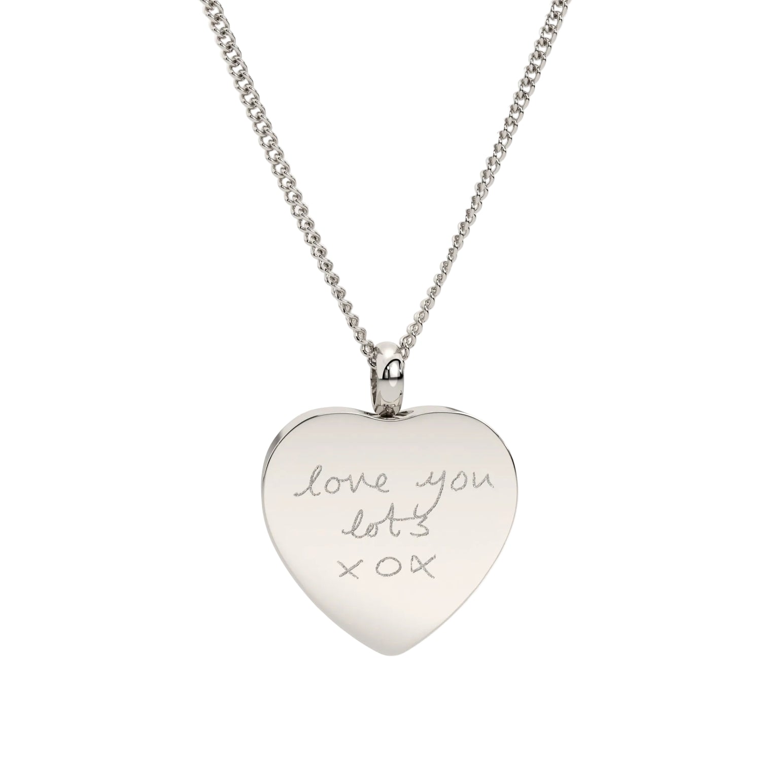 Actual Handwriting Heart Cremation Urn Necklace