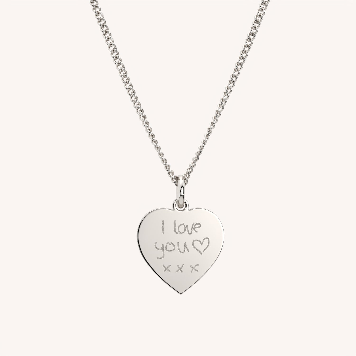 Molly Heart Actual Handwriting Necklace