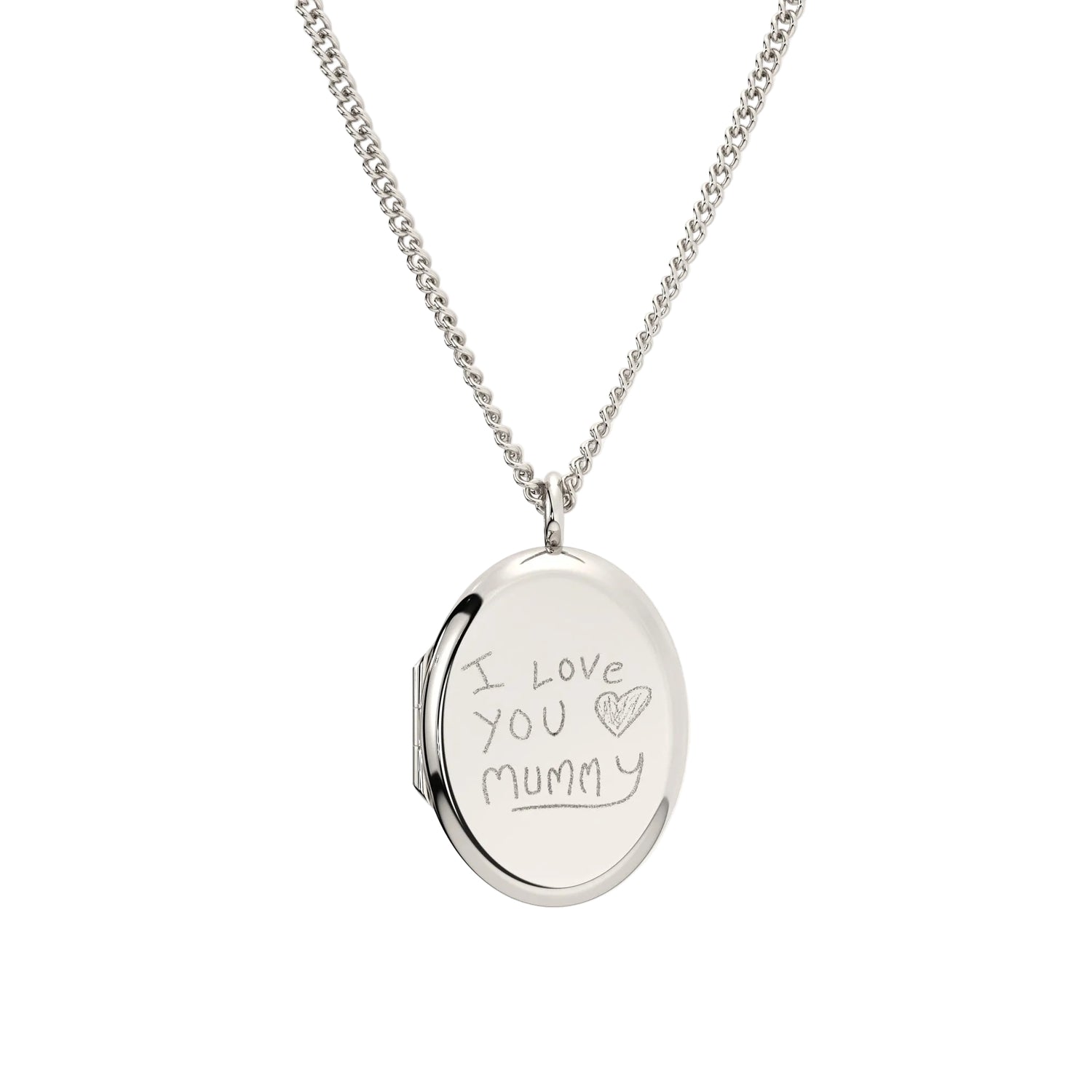 Locket Silver Actual Handwriting Necklace
