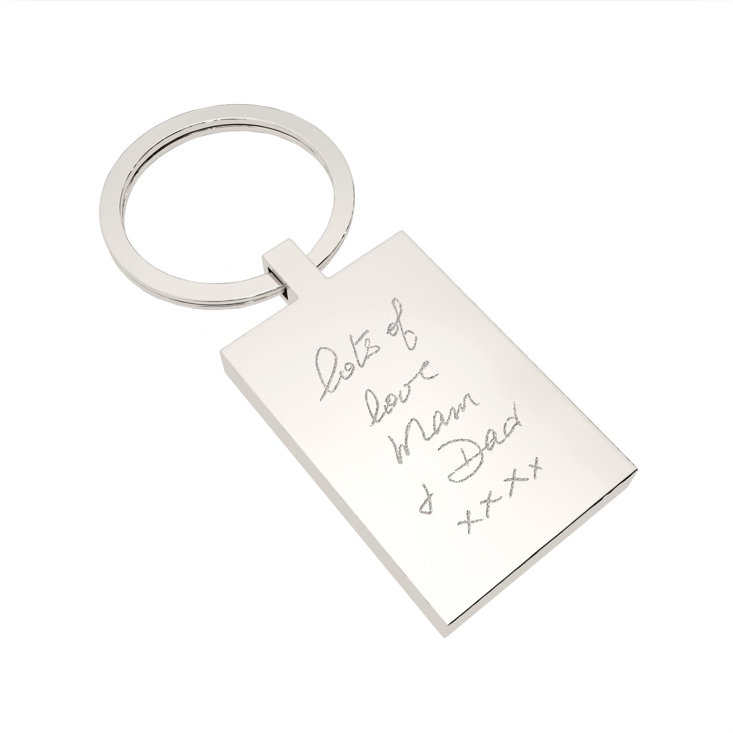 Actual Handwriting Rectangle Keepsake Keyring