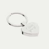Heart Shaped Actual Handwriting Keepsake Keyring