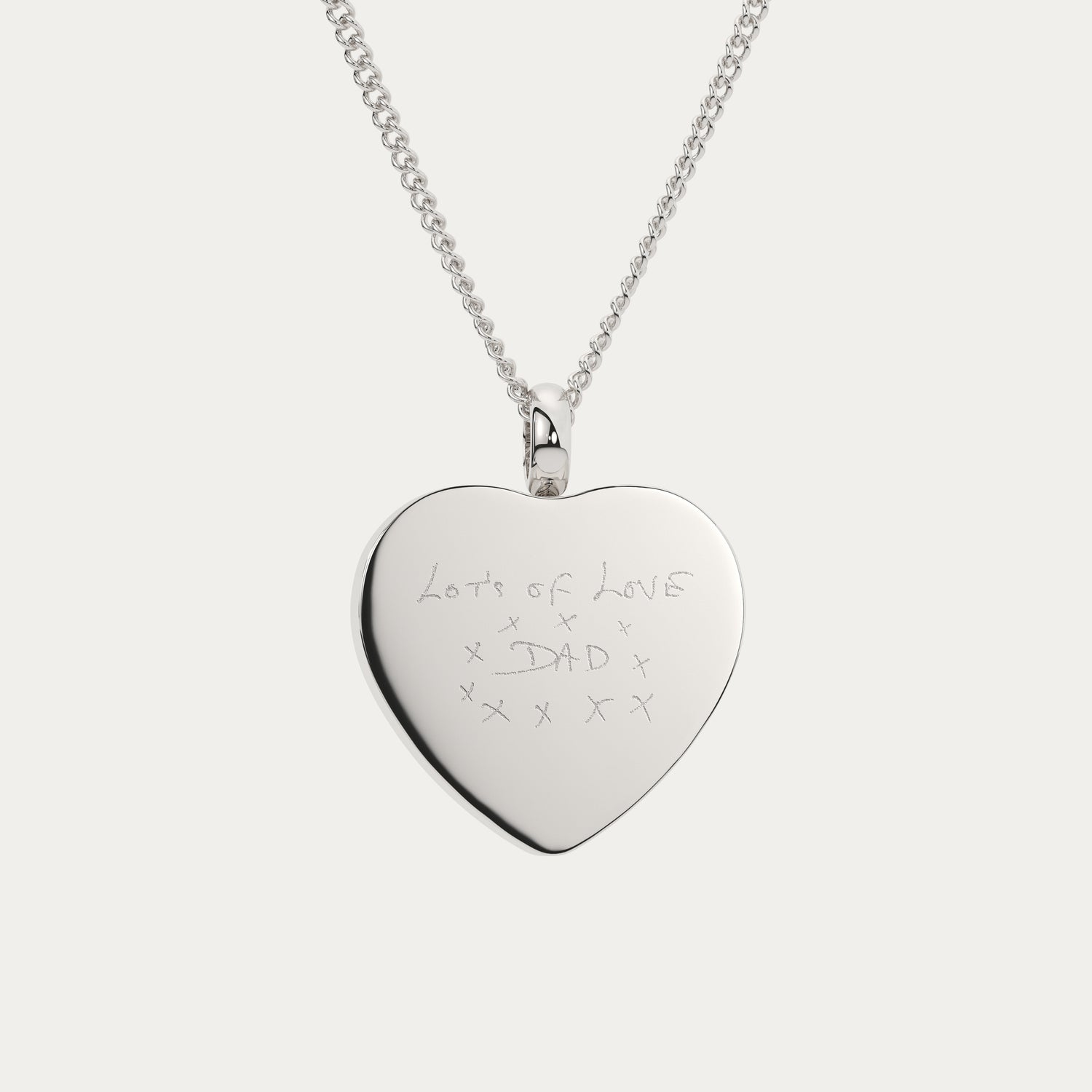 Actual Handwriting Heart Cremation Urn Necklace
