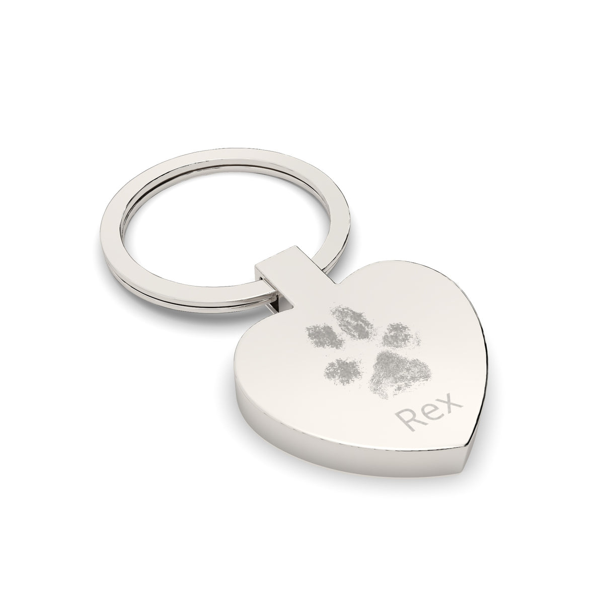 Heart Shaped Paw / Nose Print Keyring [engraver]