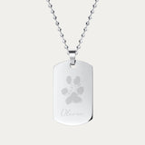 Mens Paw / Nose Print Dog Tag Necklace