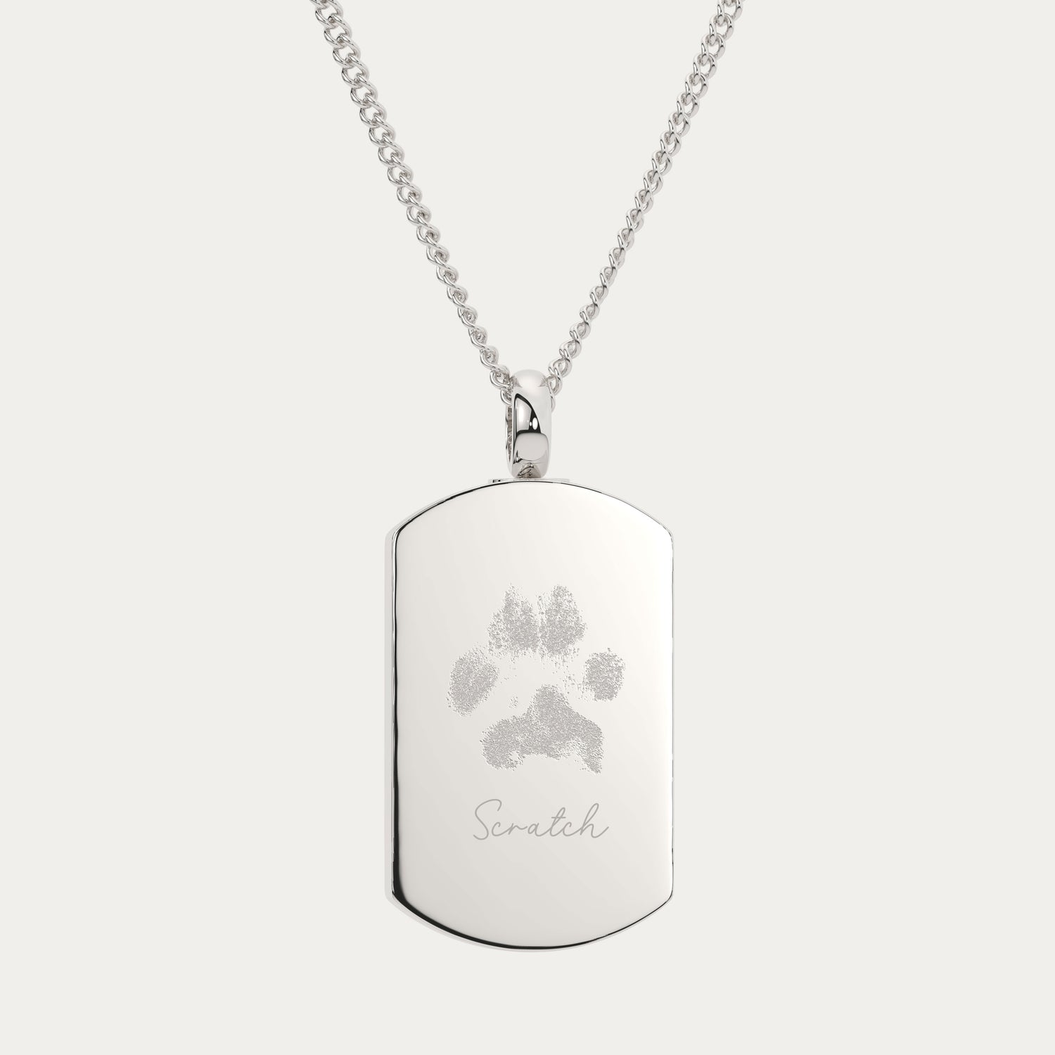 Paw / Nose Print Dog Tag Cremation Urn Necklace