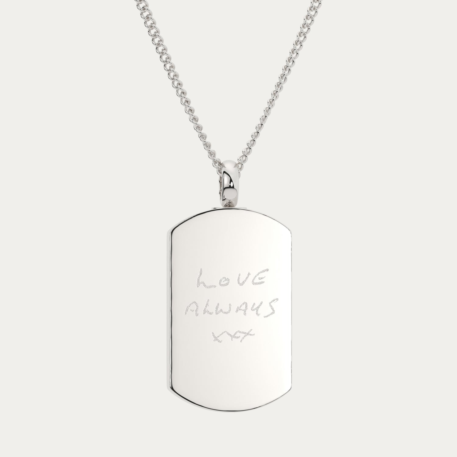 Actual Handwriting Dog Tag Cremation Urn Necklace