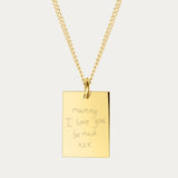 Jessica Rectangle Actual Handwriting Necklace | Engraved Handwriting | Memorial Jewellery | Signatures