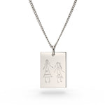 Jessica Rectangle Silver Child's Drawing Necklace [engraver]