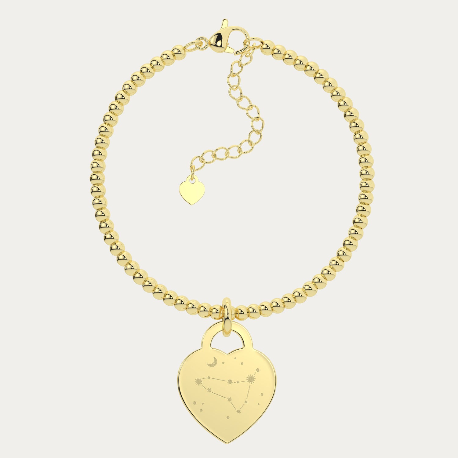 Lucy Heart Gold Zodiac Constellation Bead Bracelet