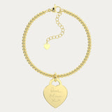 Lucy Heart Gold Actual Handwriting Bead Bracelet