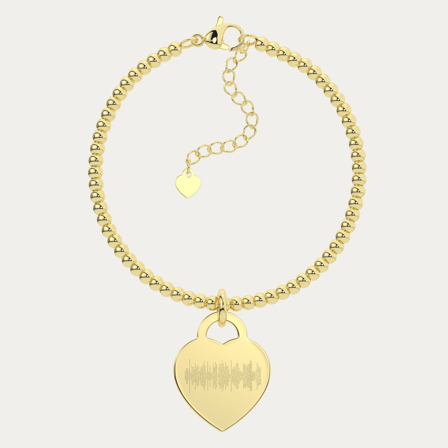 Lucy Heart Gold Soundwave Bead Bracelet