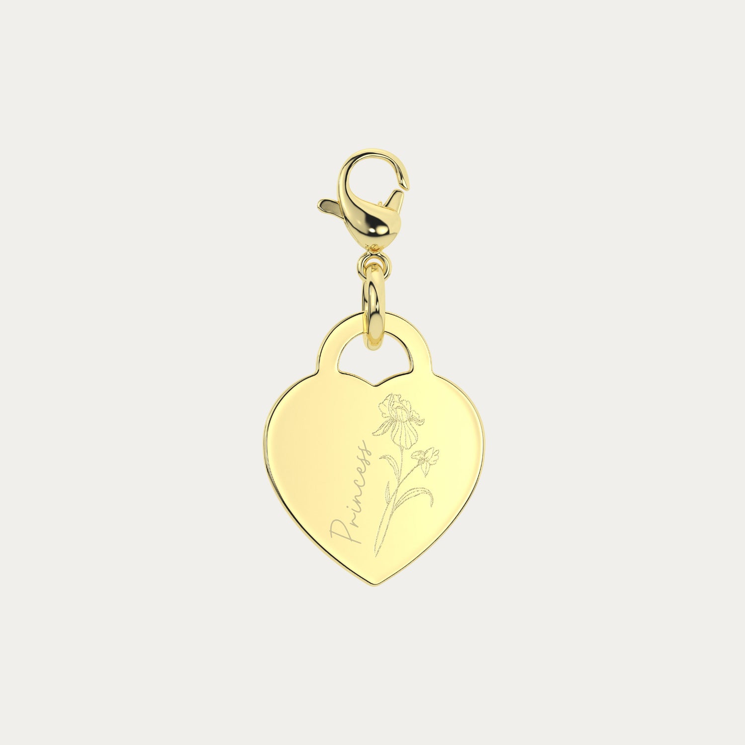 Lucy Heart Gold Birth Flower Charm
