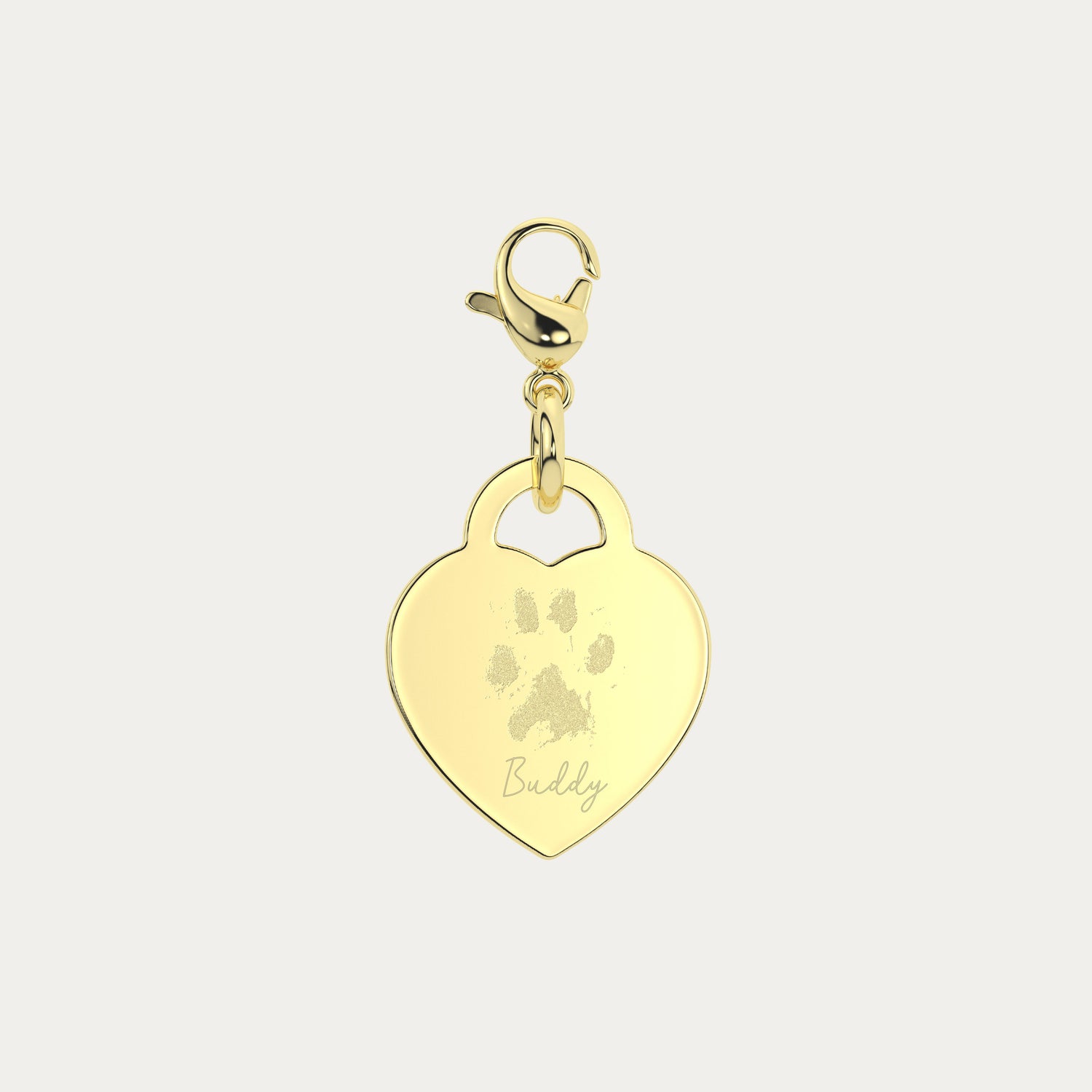 Lucy Heart Gold Paw / Nose Print Charm