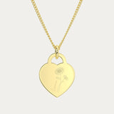 Lucy Heart Gold Birth Flower Necklace