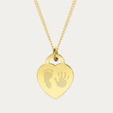 Lucy Heart Gold Handprint / Footprint Necklace