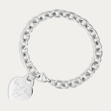 Lucy Heart Silver Actual Handwriting Link Bracelet