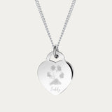 Lucy Heart Silver Paw / Nose Print Necklace | Pawprint Necklace | Pet Memorial