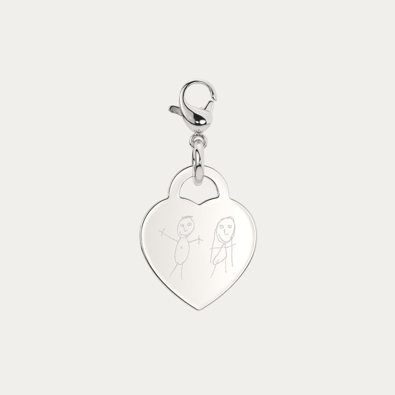 Lucy Heart Silver Child's Drawing Charm