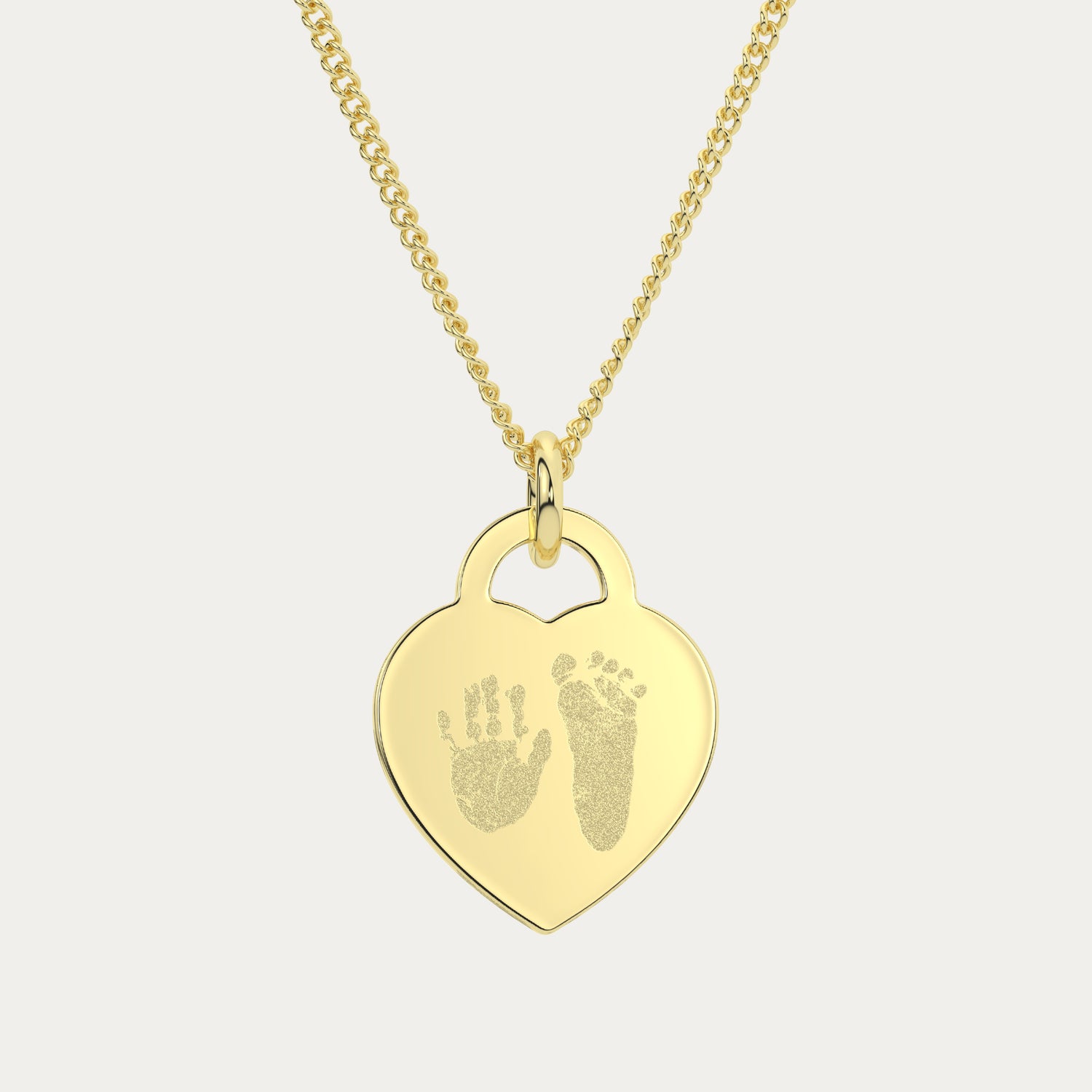 Lucy Heart Gold Handprint / Footprint Necklace