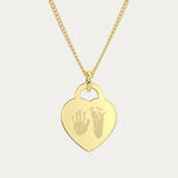 Lucy Heart Gold Handprint / Footprint Necklace