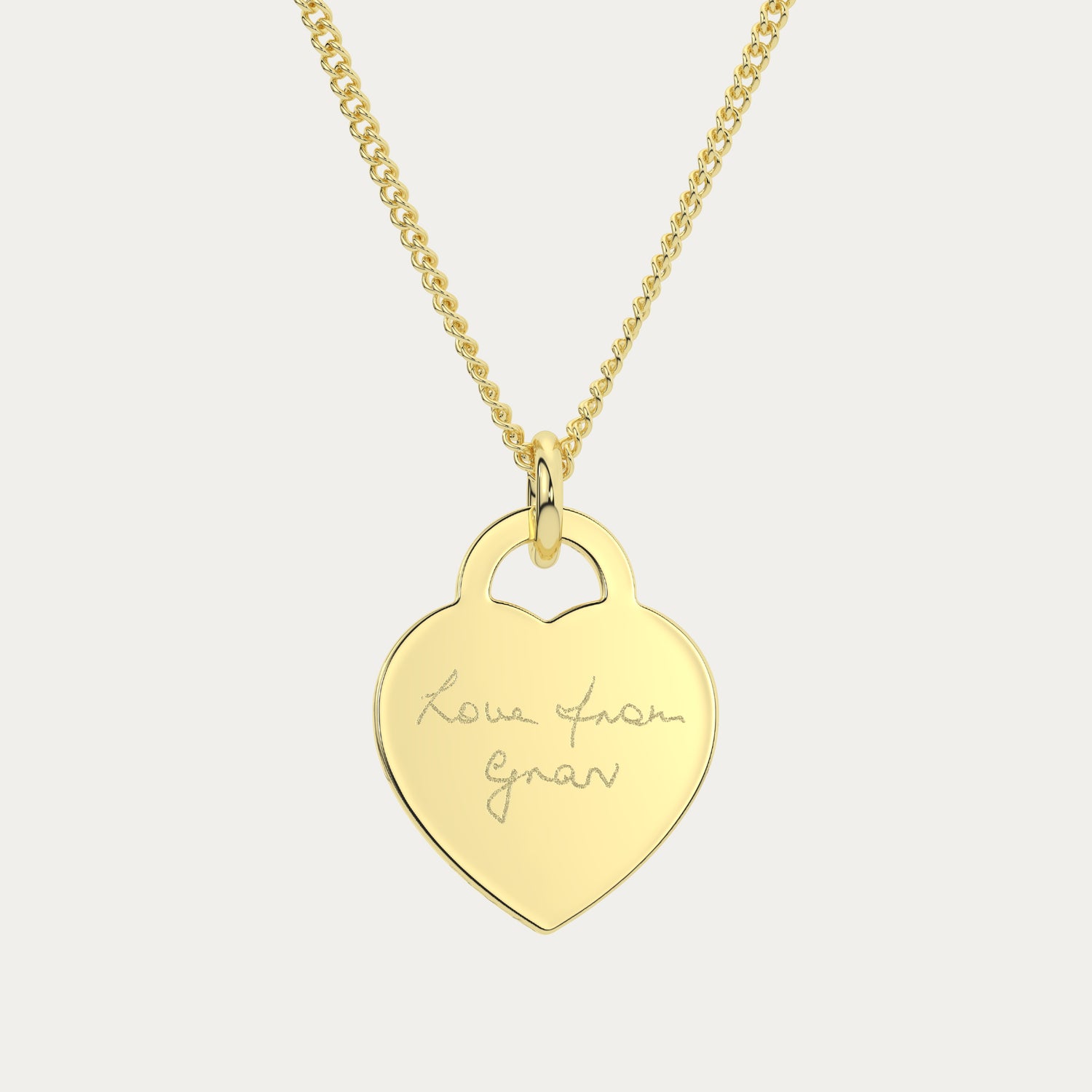Lucy Heart Gold Actual Handwriting Necklace