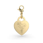 Lucy Heart Gold Birth Flower Charm [engraver]