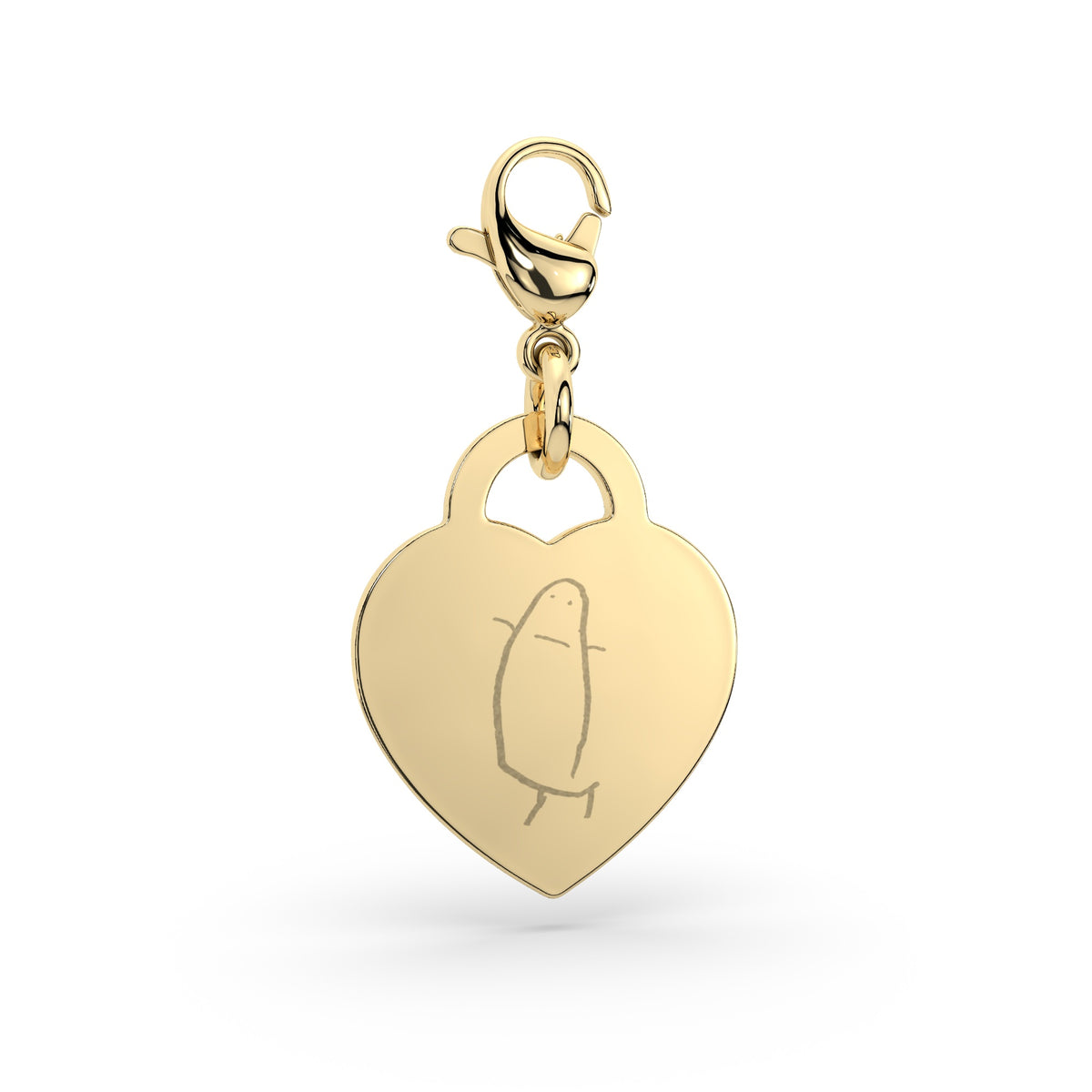 Lucy Heart Gold Child's Drawing Charm [engraver]
