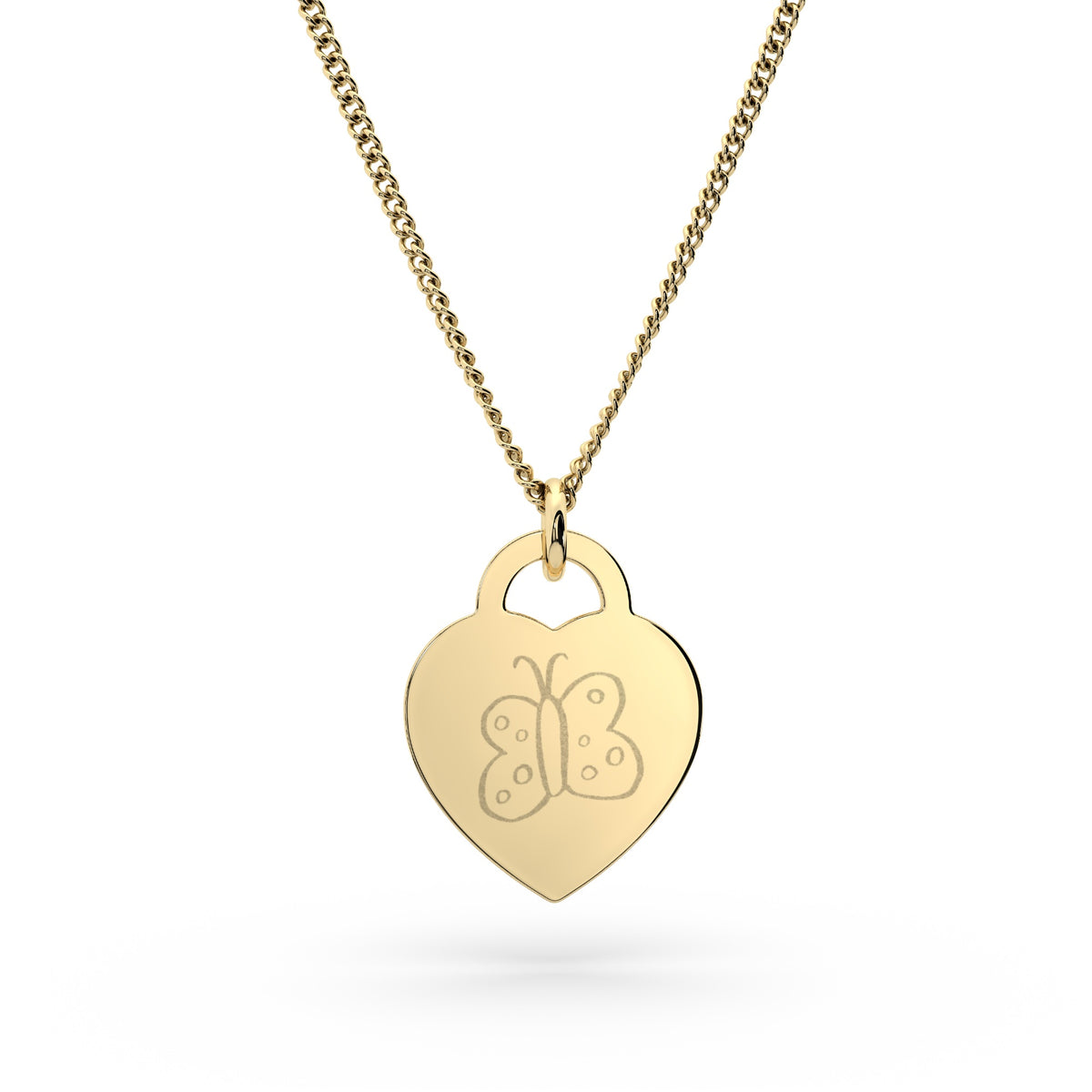 Lucy Heart Gold Child's Drawing Necklace [engraver]