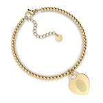 Lucy Heart Gold Fingerprint Bead Bracelet [engraver]