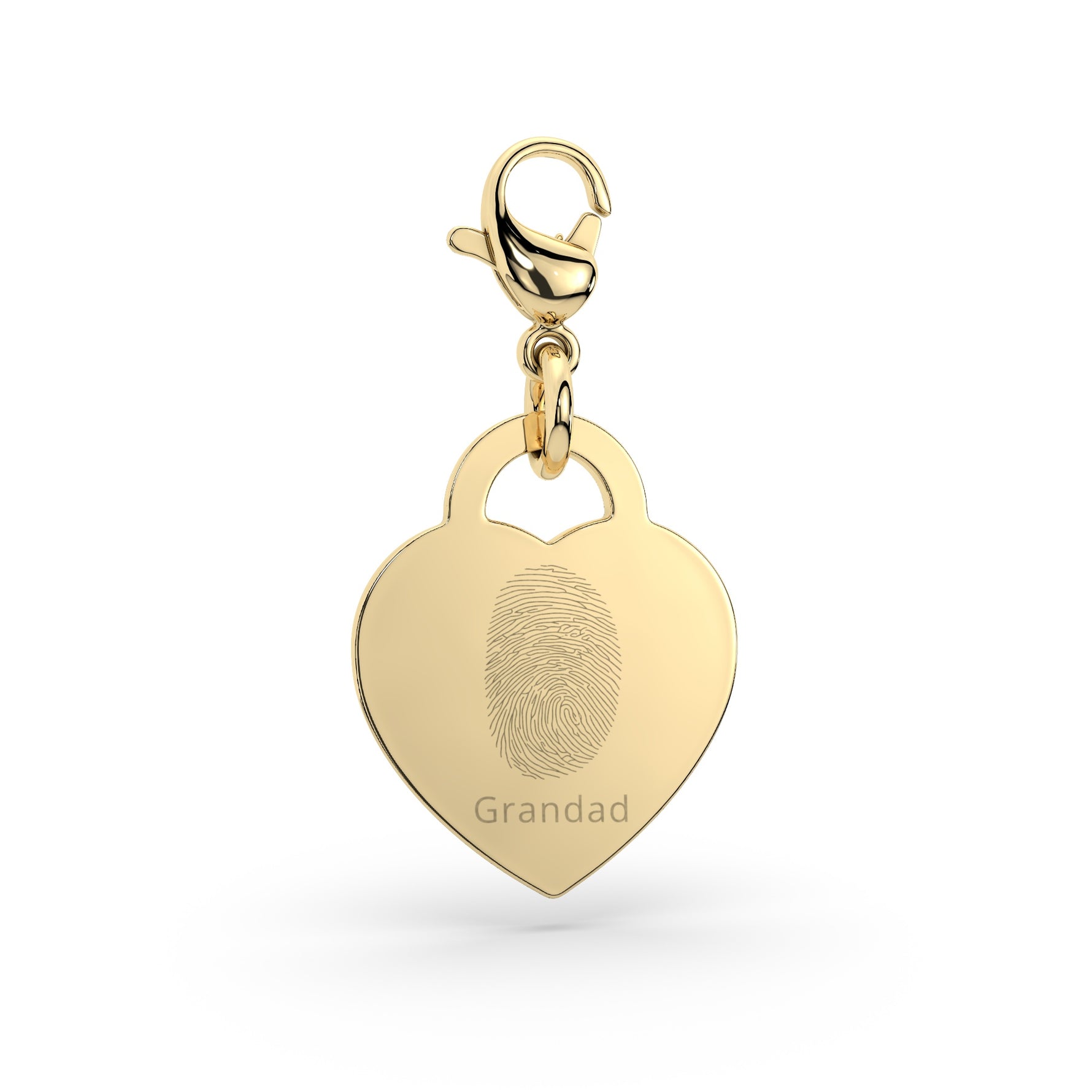 Lucy Heart Gold Fingerprint Charm [engraver]