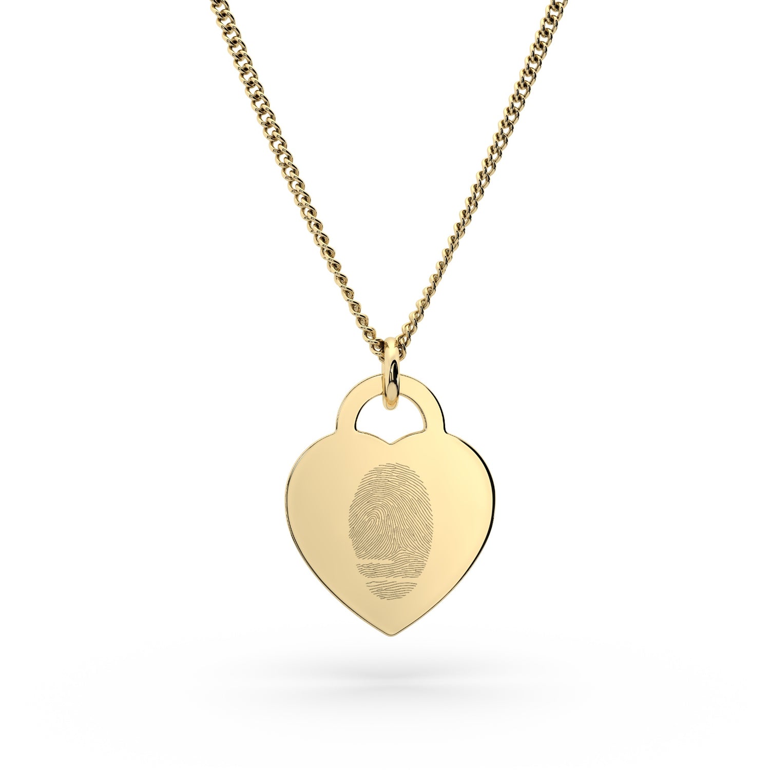 Lucy Heart Gold Fingerprint Necklace [engraver]