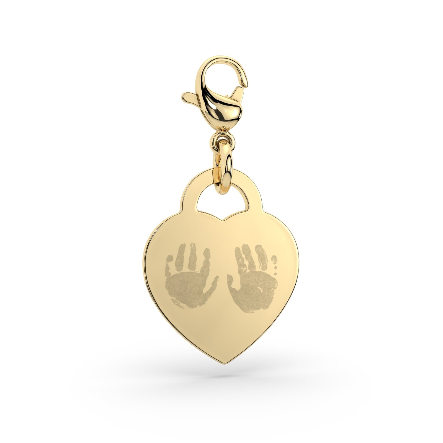 Lucy Heart Gold Handprint / Footprint Charm [engraver]