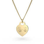 Lucy Heart Gold Handprint / Footprint Necklace [engraver]