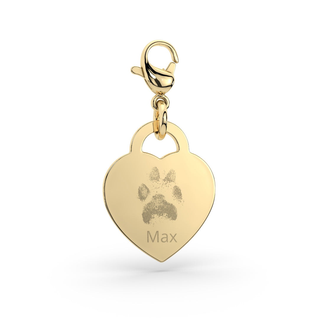 Lucy Heart Gold Paw / Nose Print Charm [engraver]