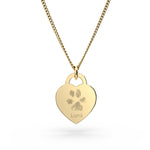 Lucy Heart Gold Paw / Nose Print Necklace [engraver]