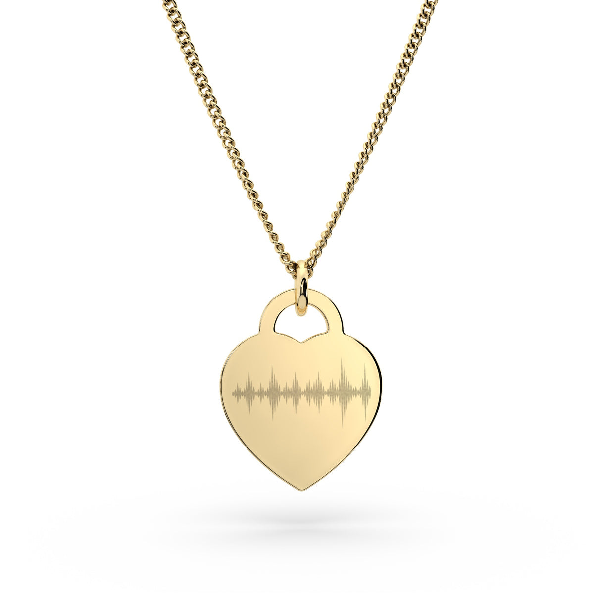 Lucy Heart Gold Soundwave Necklace [engraver]