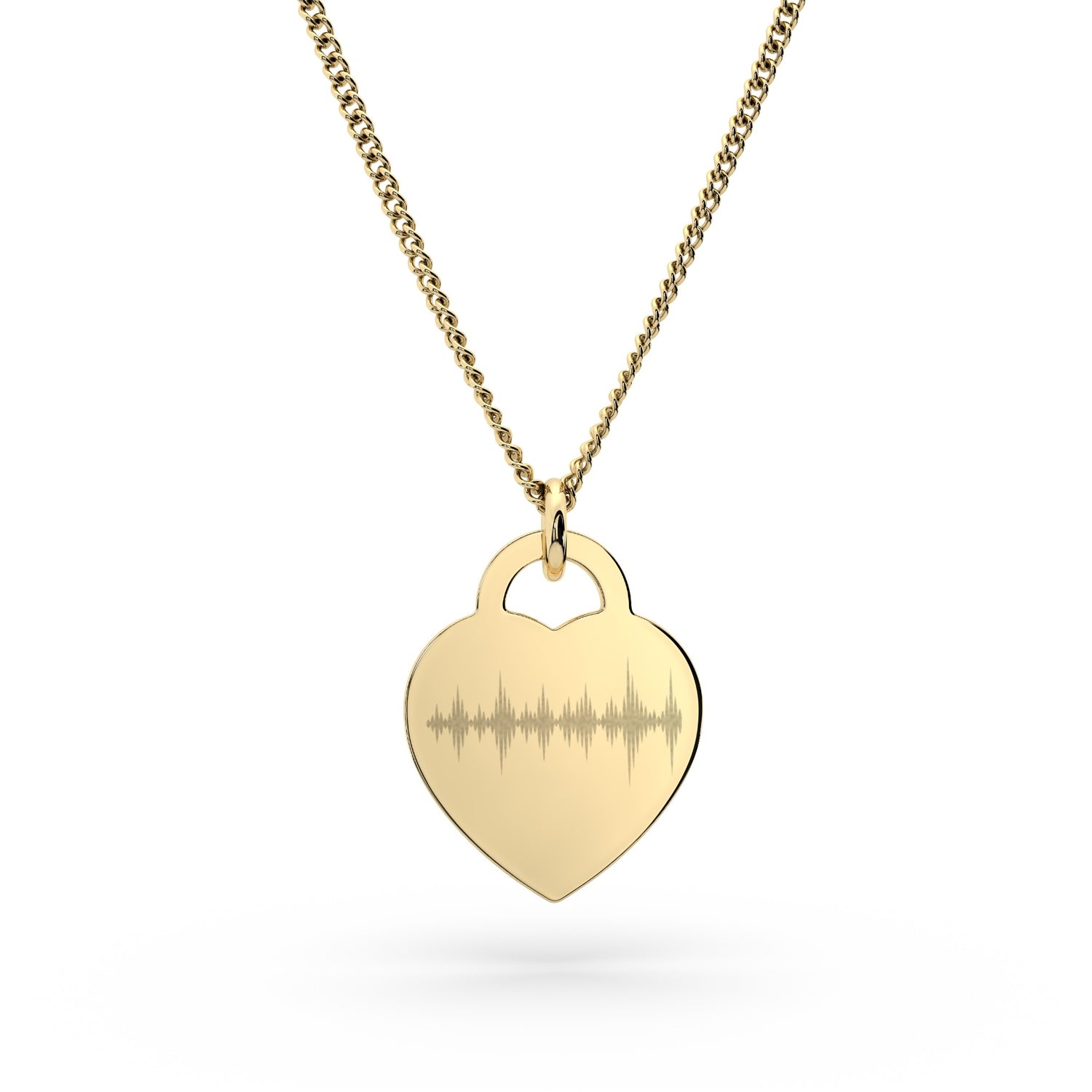 Lucy Heart Gold Soundwave Necklace [engraver]