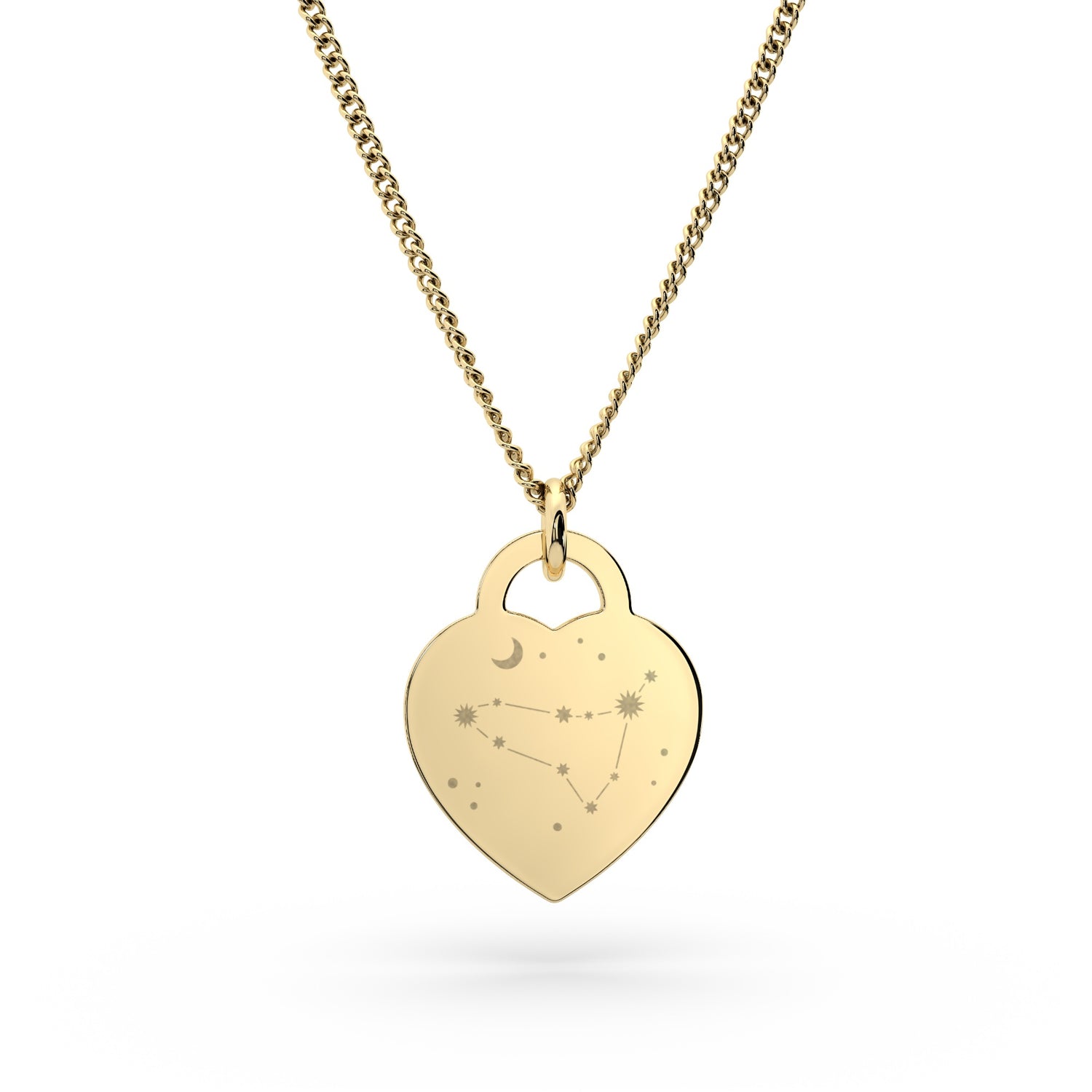 Lucy Heart Gold Zodiac Constellation Necklace [engraver]
