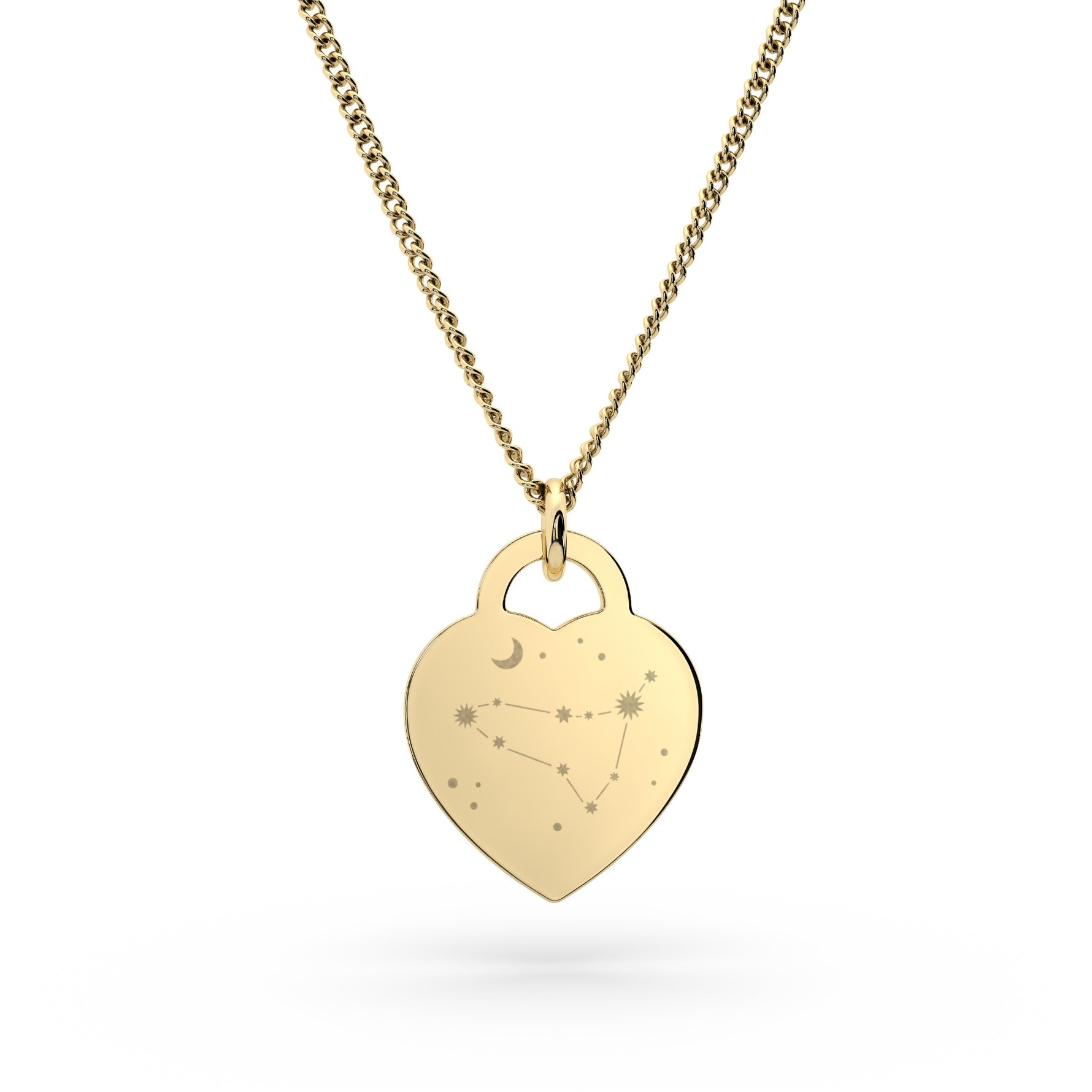 Lucy Heart Gold Zodiac Constellation Necklace [engraver]