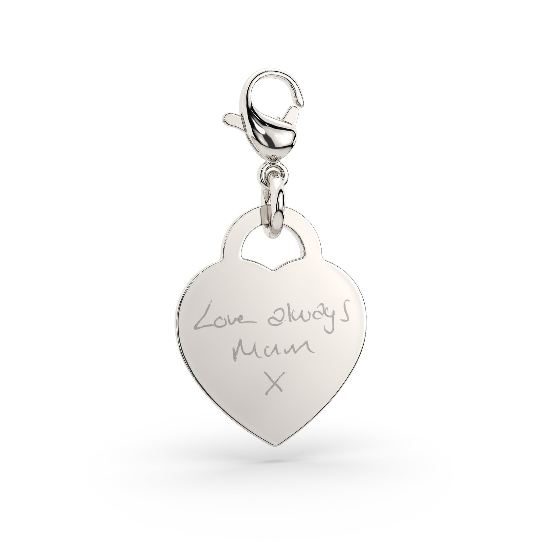 Lucy Heart Silver Actual Handwriting Charm [engraver]
