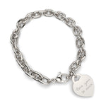 Lucy Heart Silver Actual Handwriting Link Bracelet [engraver]