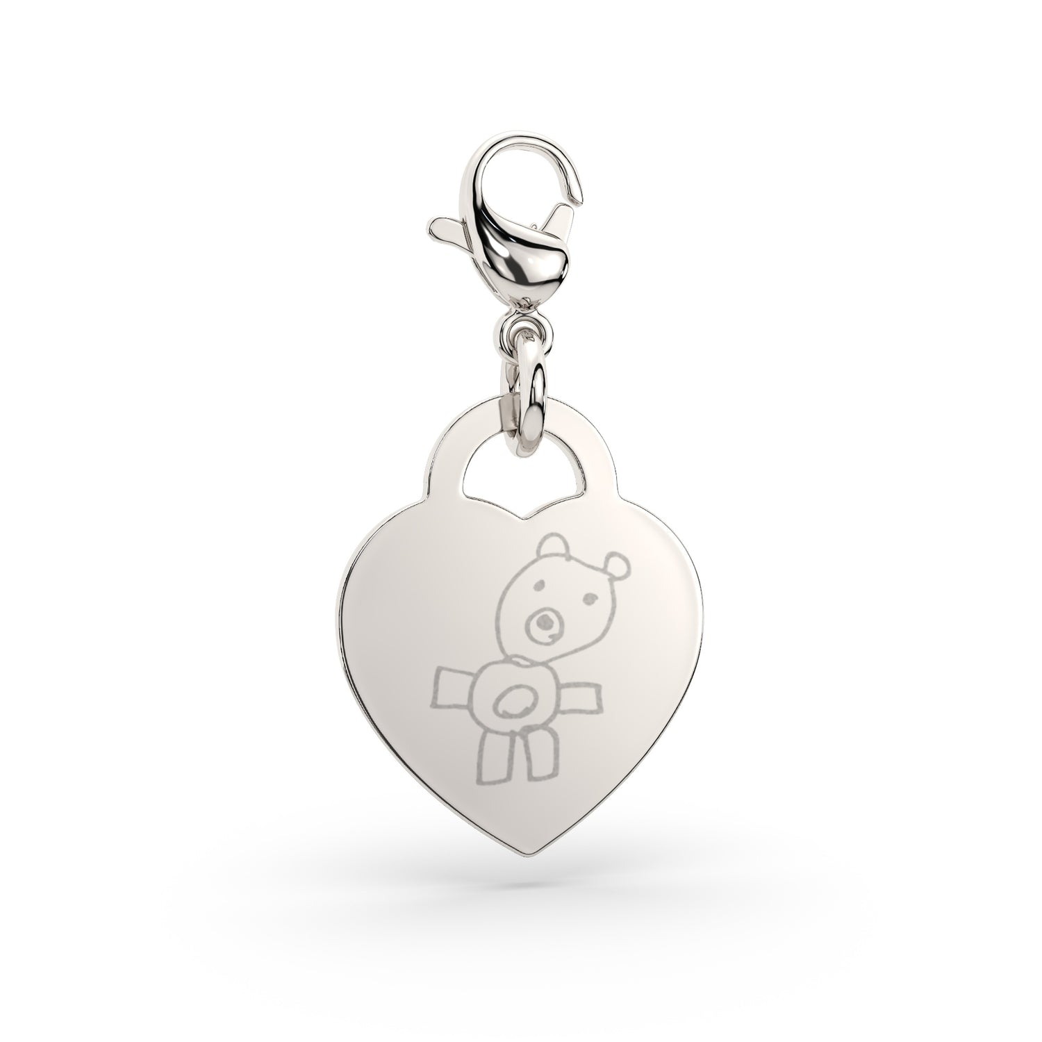 Lucy Heart Silver Child's Drawing Charm [engraver]