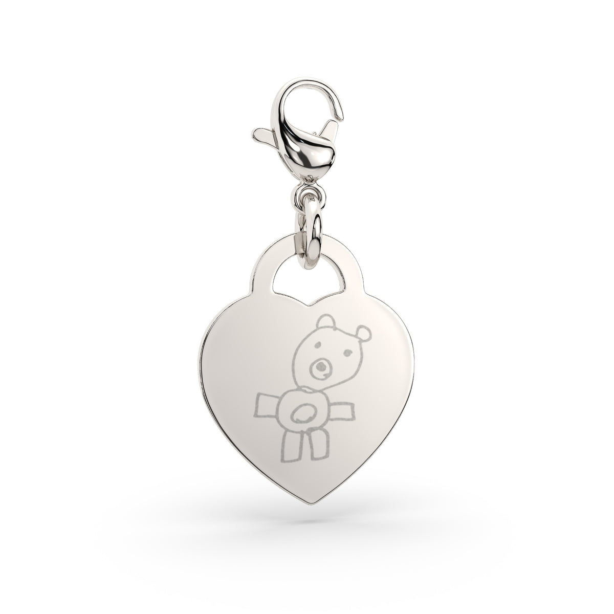 Lucy Heart Silver Child's Drawing Charm [engraver]