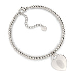 Lucy Heart Silver Fingerprint Bead Bracelet [engraver]