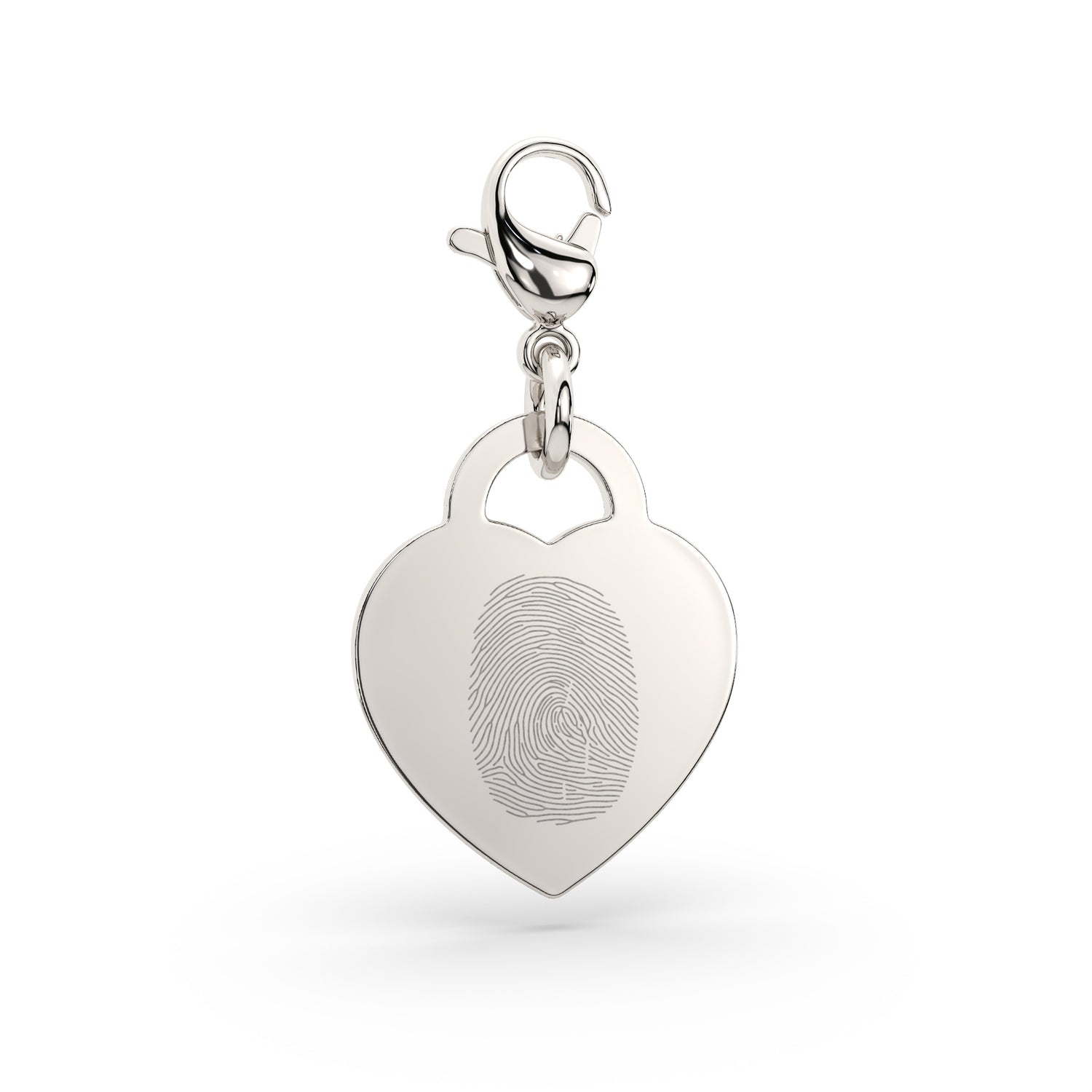 Lucy Heart Silver Fingerprint Charm [engraver]